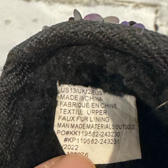 Sparkly sequin black boots Little Girls size 13 (#1 of 2) - Picture 6 of 6